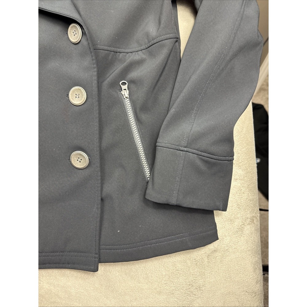 Prana Womens Medium Button Front Water Resistant Soft Shell Jacket Black EUC - Picture 8 of 16